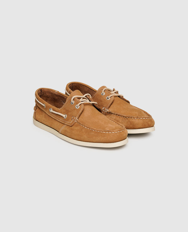 Elia M DS Herren Boat shoe Beige aus Calf nubuck