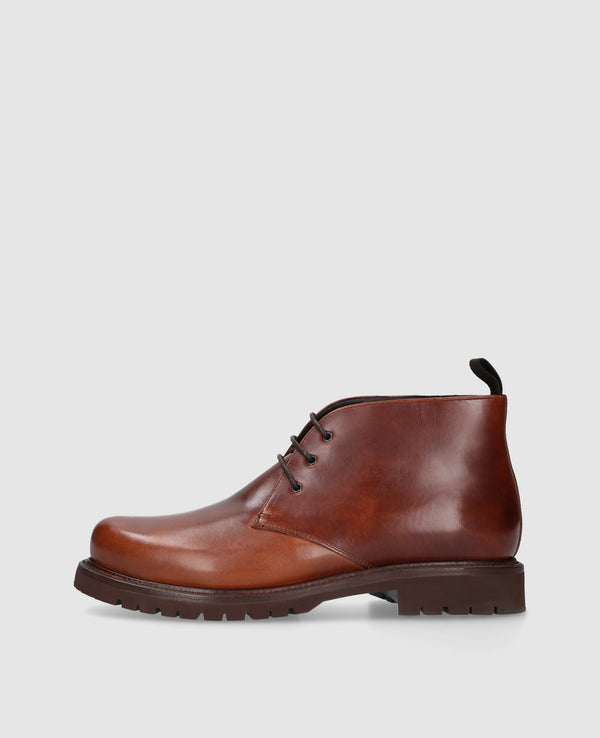 Harry GB Herren Boot Mittelbraun aus gefettetes Kalbsleder