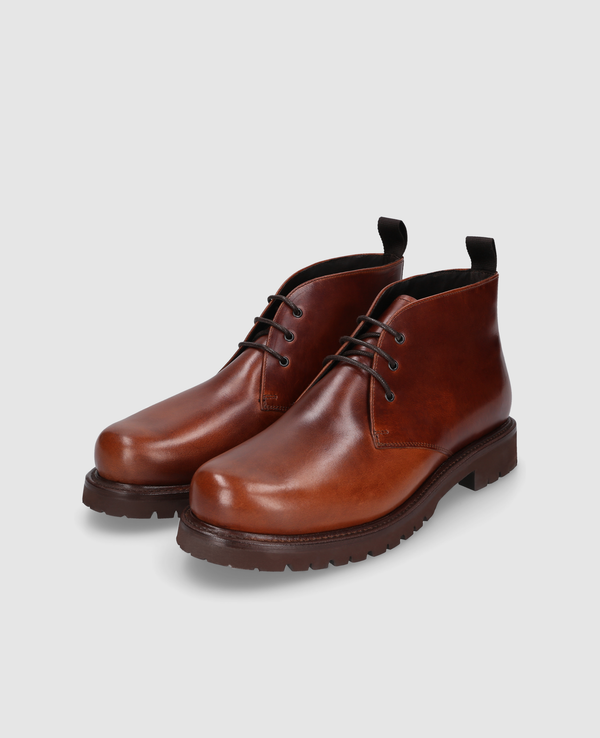 Harry GB Herren Boot Mittelbraun aus gefettetes Kalbsleder