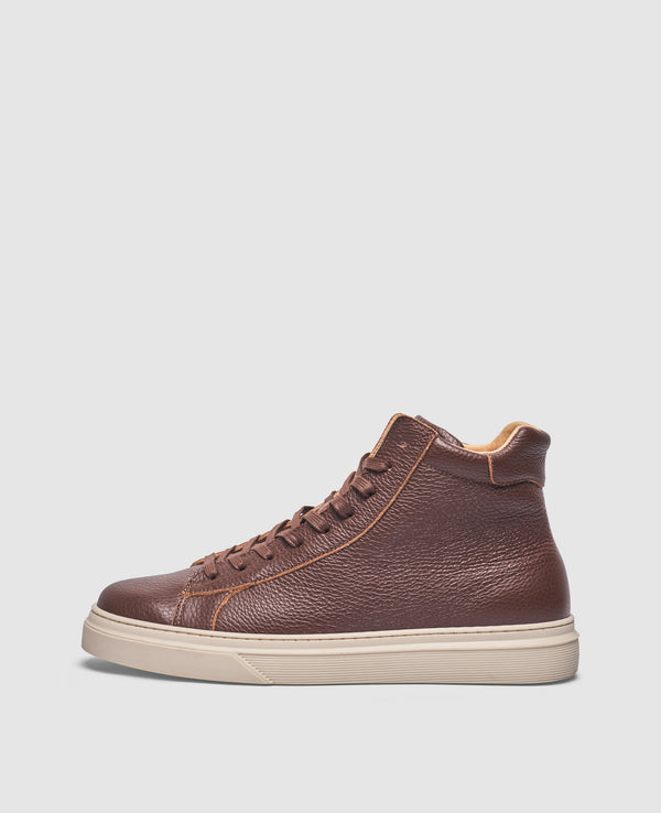 Travis MTS Herren Sneaker Dark brown aus Calf leather with embossing