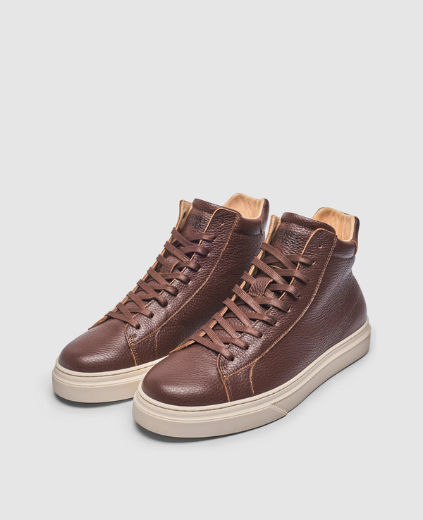 Travis MTS Herren Sneaker Dark brown aus Calf leather with embossing