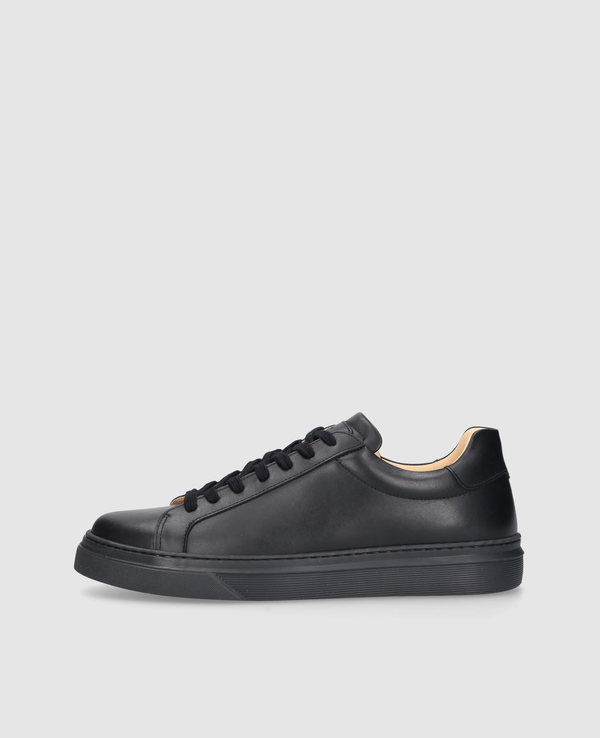 Travis S1 Herren Sneaker Schwarz aus Kalbsleder