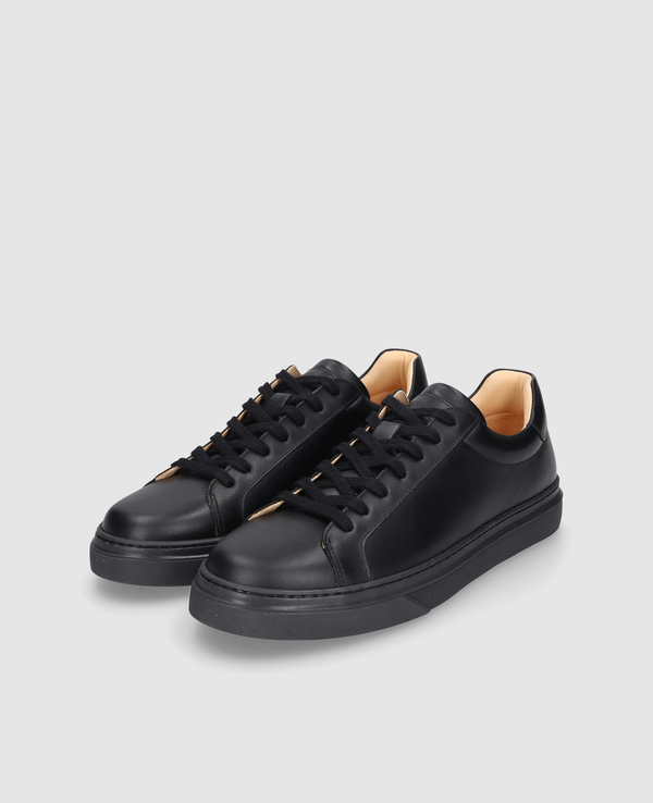 Travis S1 Herren Sneaker Schwarz aus Kalbsleder