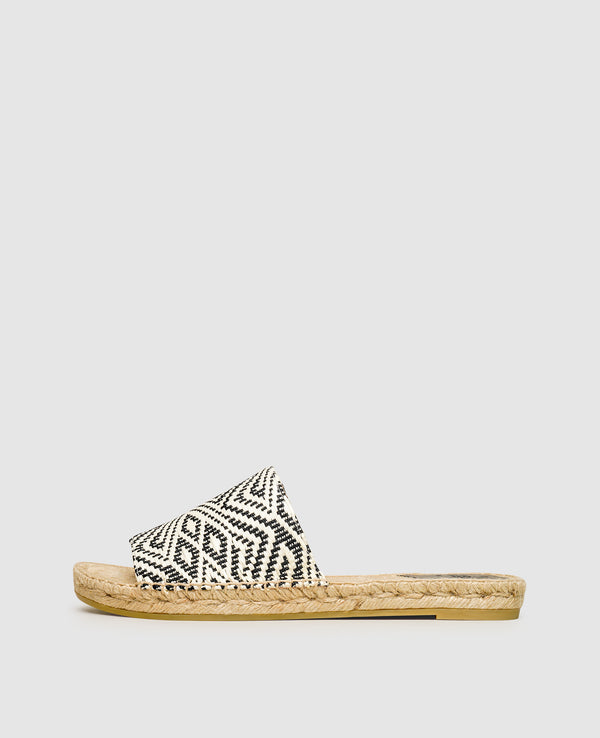 Taylor FEP Damen Espadrille Schwarz/Weiß