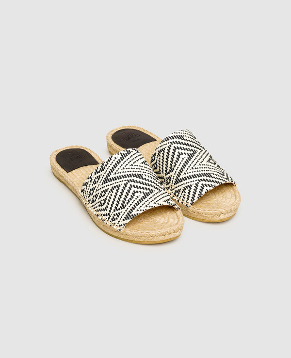 Taylor FEP Damen Espadrille Schwarz/Weiß