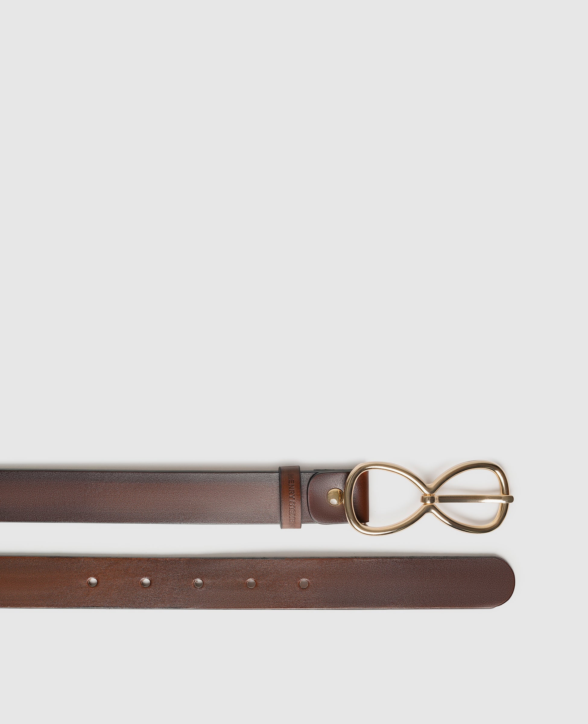 Elegant women's belt with patina & double buckle | Henry Stevens