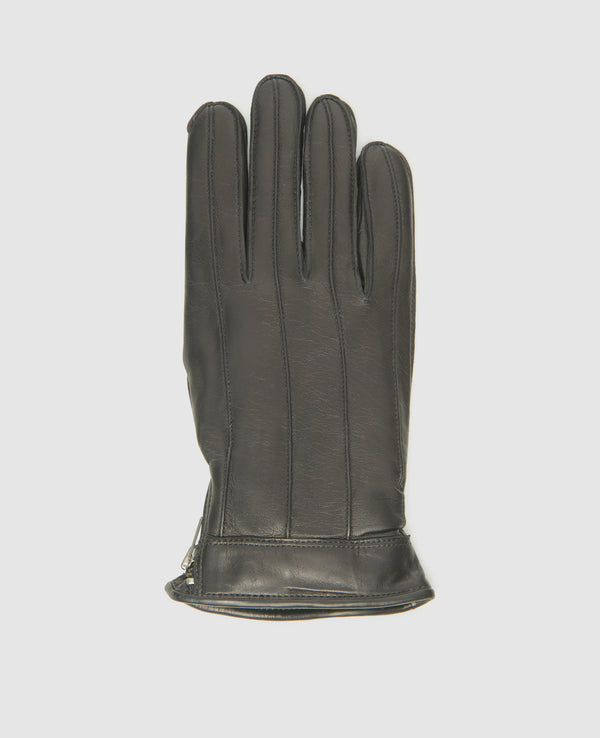 Gloves with zipper Herren Schwarz