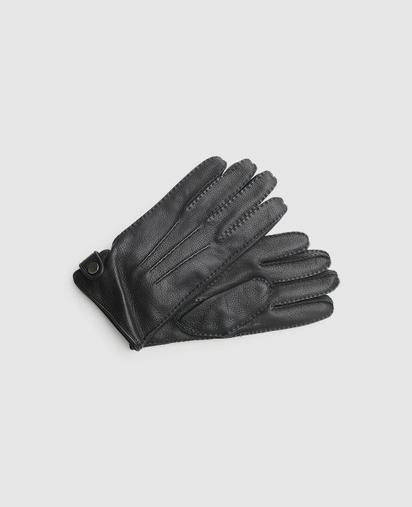 Deer leather gloves Herren Schwarz