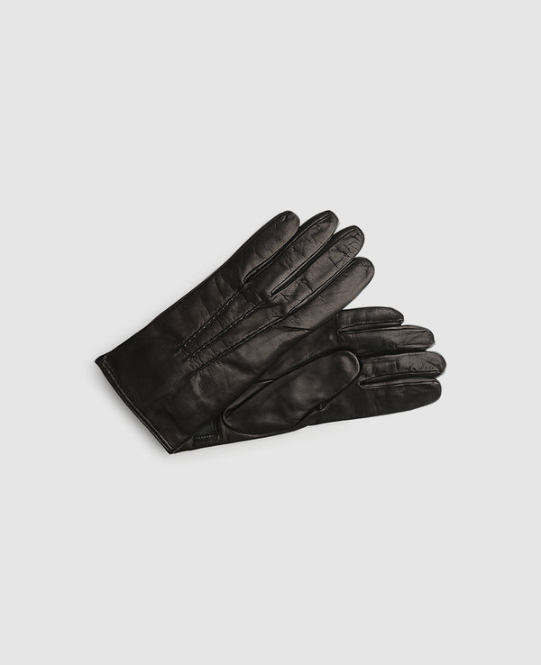 Handschuhe mit Ziernaht - Schwarz